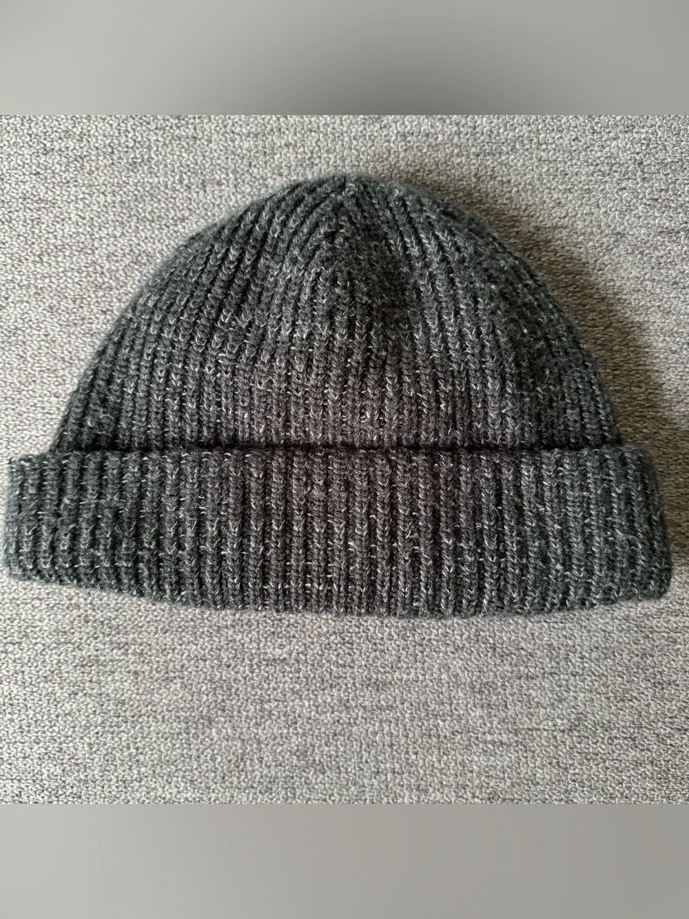 The North Face Heather Black Ribbed Cuffed Beanie Logo Box Unisex Outdoor OS